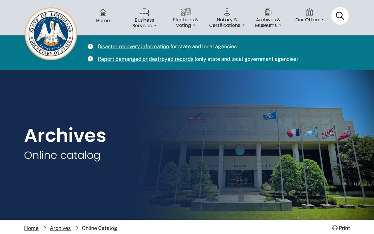 Louisiana State Archives online catalog for St. Tammany research
