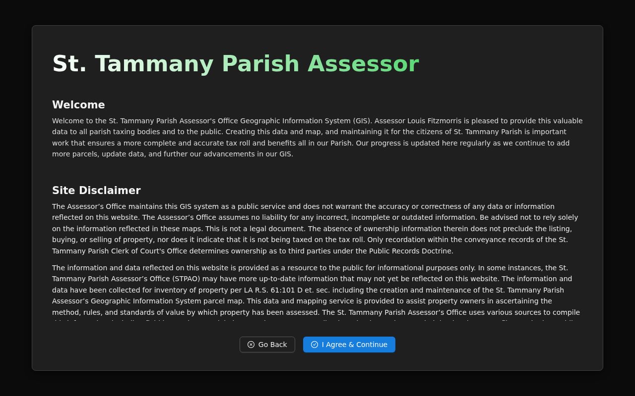 St. Tammany Parish GIS parcel viewer for residents directory research