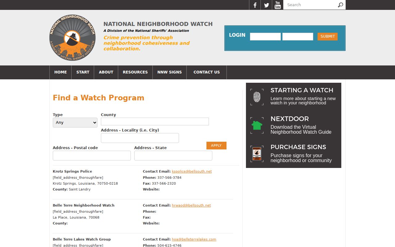 Neighborhood Watch directory leads for St. Tammany Parish communities